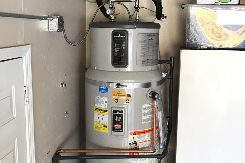 Hybrid water heater installed by Barnett Plumbing in Fremont, CA